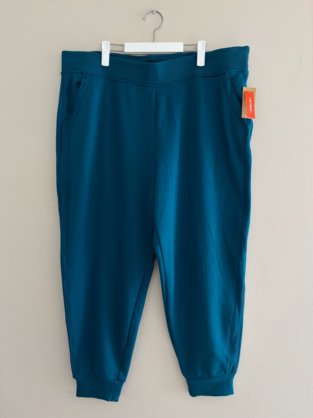 Joe Fresh Women’s Teal Cotton-Blend Sweatpants Plus Size 2X Casual Athleisure